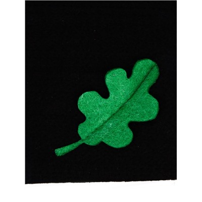 Рукавица для бани с аппликацией «Дубовый лист», полиэфир, чёрный