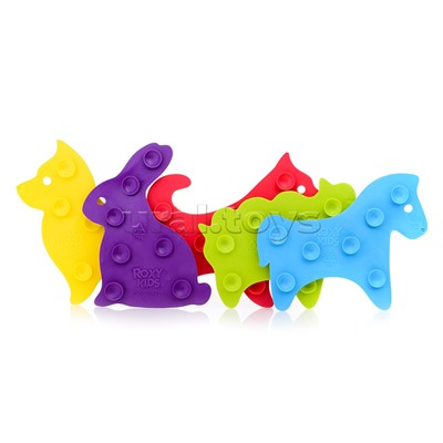 Антискользящие мини-коврики ROXY-KIDS для ванны. Серия ANIMALS. Цвета в ассортименте.