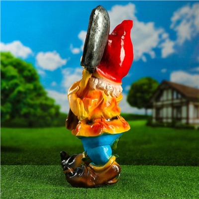 Садовая фигура из гипса «Гном с лопатой ВЕЛКОМ», 70×31×38 см, МИКС