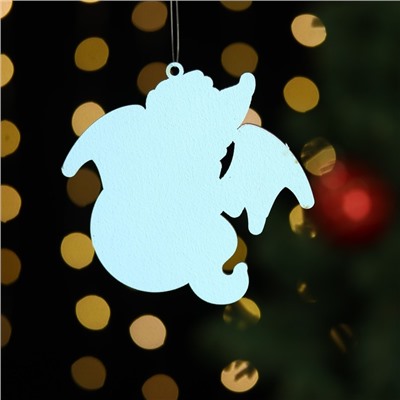 Ёлочная игрушка «Дракоша», дерево, двухслойный, голубой