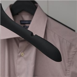Плечики - вешалка для одежды, размер 48-50, покрытие soft-touch, чёрные