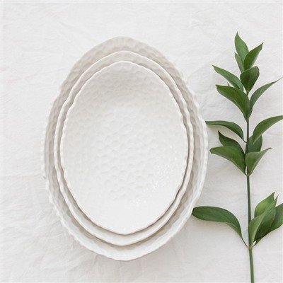 Блюдо овальное «Воздушность», 600 мл, керамика, белое