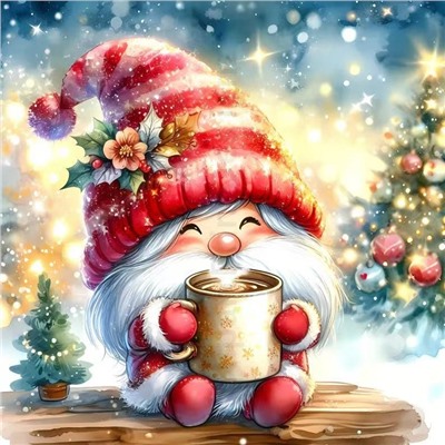 Наклейки на прозрачной основе Новогодние 8 картинок 30х30см