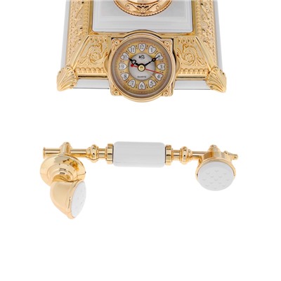 УЦЕНКА Часы - светильник «Ретро - телефон», белый, с будильником, 28.5×18×18 см