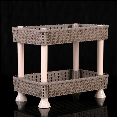 Этажерка настольная 2 яруса «Плетение», 24×15×20 см, МИКС