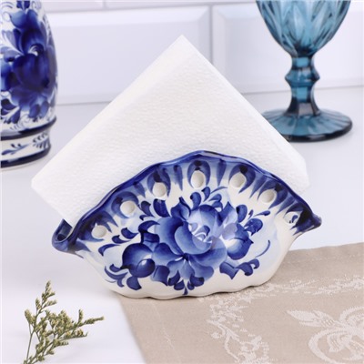 Салфетница фарфор гжель «Ракушка»