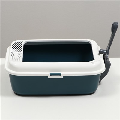 Туалет Сима с бортом + совок-микс 30×39×13.5 см серый