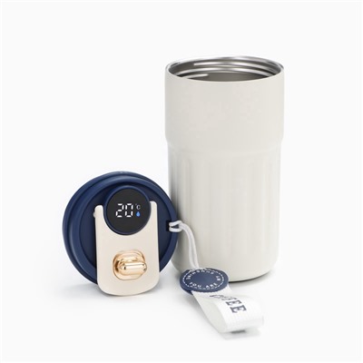 УЦЕНКА Термокружка, 450 мл, Coffee «Мастер К», сохраняет тепло до 6 ч, термометр, синяя