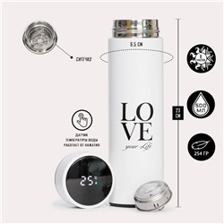 Термос, 500 мл, Basic Love, с ситечком, с датчиком температуры, сохраняет тепло 8 ч