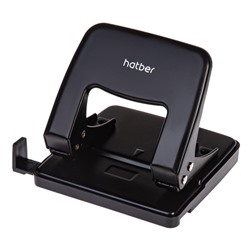 Дырокол на  25 л. металл "Record" черный ,с линейкой 092224 Хатбер