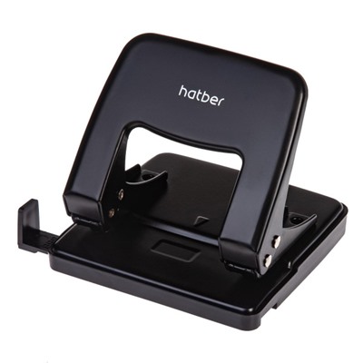 Дырокол на  25 л. металл "Record" черный ,с линейкой 092224 Хатбер