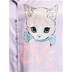 Omsa Рубашка OmD 0617D CATS Рубашка пижамная OVERSIZE (спущенный рукав 3/4)