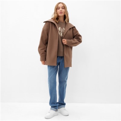 Жакет женский демисезонный MINAKU: Casual Collection, бежевый, размер 46