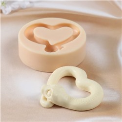 Силиконовый молд для заливки «Змея сердце», 2.5×8×8 см