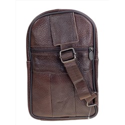 Сумка мужская через плечо из натуральной кожи, цвет коричневый