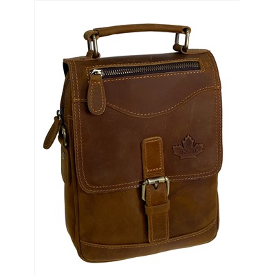 Сумка мужская из натуральной кожи, цвет рыжий