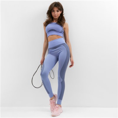 Легинсы спортивные женские MINAKU: SPORTLY, фиолетовые, размер 44-46