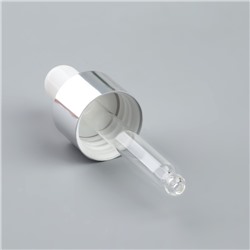 Бутылочка стеклянная для хранения с пипеткой, 10 мл, коричневая, белая