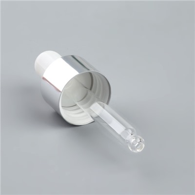 Бутылочка стеклянная для хранения с пипеткой, 10 мл, коричневая, белая