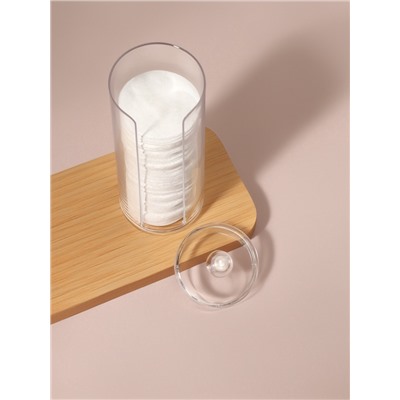 Органайзер для ватных дисков, с крышкой, d=6.5×19.5 см, прозрачный