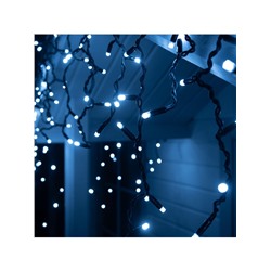 Гирлянда «Бахрома» 3×0.6 м, IP65, УМС, тёмная нить каучук, 108 LED, свечение белое, 220 В