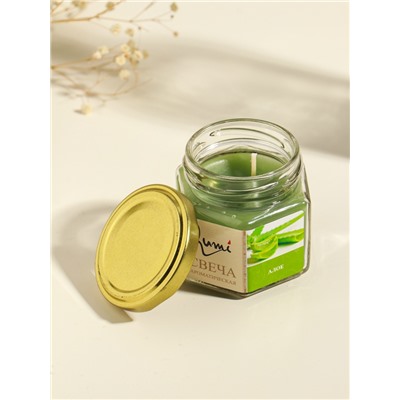 Ароматическая свеча в банке, 70 г, воска, алое