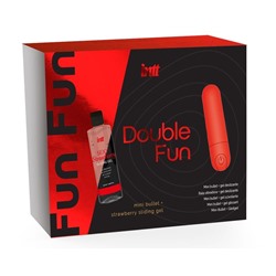 Подарочный набор Double Fun: перезаряжаемая вибропуля и гель на водной основе