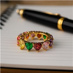 Кольцо 16 р бижутерия с цветными камнями, арт.007.177-16