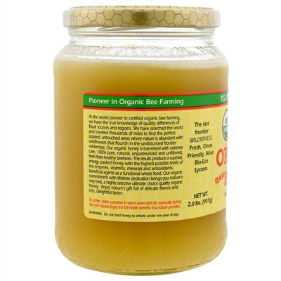 Y.S. Eco Bee Farms, 100% сертифицированный органический сырой мед, 907 г