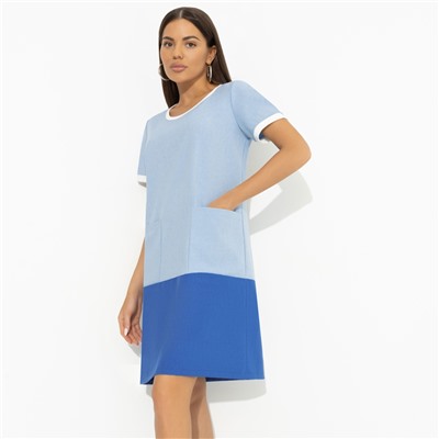 Платье с накладными карманами, Утонченность с характером (голубое)