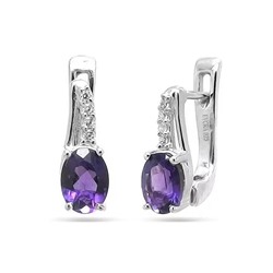 Серьги из серебра аметист, Писк