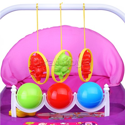 Ходунки "Шарики" с подвесными игрушками (розовый-сиреневый) в пакете