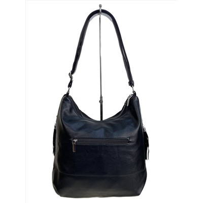 Женская сумка из натуральной замши и  искусственной кожи, цвет черный