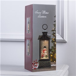 Светодиодная фигура «Фонарь со снеговиком» 10.3×31×10.3 см, пластик, от батареек ААх3, USB, свечение тёплое белое