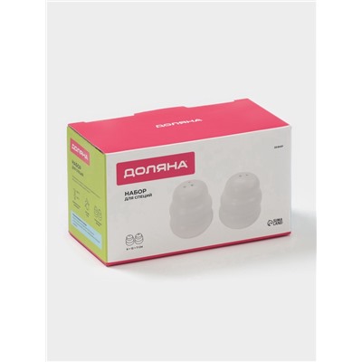 УЦЕНКА Набор для специй Доляна «Зефир», солонка, перечница, 100 мл, керамика, белый