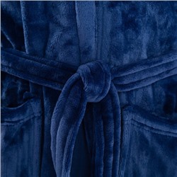 Халат унисекс LoveLife "Hygge" цвет тёмно-синий, one size, микрофибра, 100% п/э, 250 г/м2