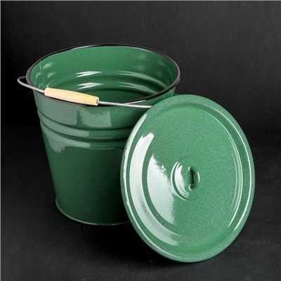УЦЕНКА Ведро,12 л, без крышки, зелёное, с зерном