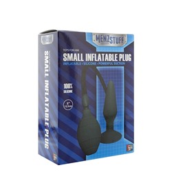 Чёрная анальная пробка с функцией расширения Small Inflatable Plug - 12,5 см.