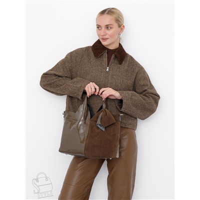 Сумка женская кожаная 98184-3MSS army green Velina Fabbiano-Safenta