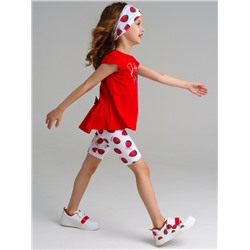 Комплект трикотажный для девочек: брюки (легинсы укороченные), фуфайка (футболка)