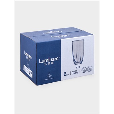 Стаканы Luminarc EIFFEL, 350 мл, высокие, набор 6 шт., стекло, прозрачные