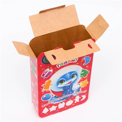 Подарочная коробка новогодняя «Василёк», для сладких подарков, 12.7×4.5×21.5 см