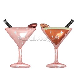 Шар (44''/112 см) Фигура, Бокал Мартини, Розовый, 1 шт. в уп.
