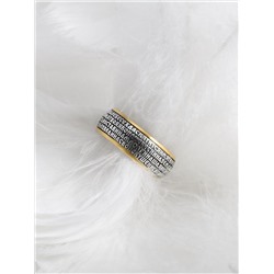 Кольцо из золочёного серебра с чернением - молитва "Отче наш" 925 пробы КЖЗ-030