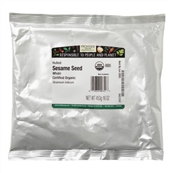 Frontier Natural Products, органические цельные вылущенные семена кунжута, 453 г (16 унций)