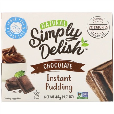 Natural Simply Delish, Натуральный пудинг быстрого приготовления, шоколад, 48 г