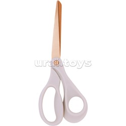 Ножницы канцелярские "Esthetics" 17,5 см, кольца эргономичной формы из пластика, цвет лавандово-пепельный, лезвия из нержавеющей стали с титановым покрытием в цвете розовое золото, в картонном подвесе