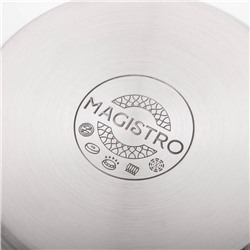 Кастрюля Magistro Tefida, 4.6 л, AISI - 201, крышка-дуршлаг, носик для слива, капсульное дно, с крышкой, индукция, нержавеющая сталь
