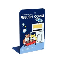 Держатель (ограничитель) подставка для книг, 2 штуки «Собачки» синие