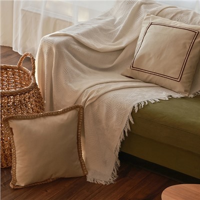 Наволочка декоративная с окантовкой SL Home «СофтЛайнс», 43×43 см, хлопок 100%